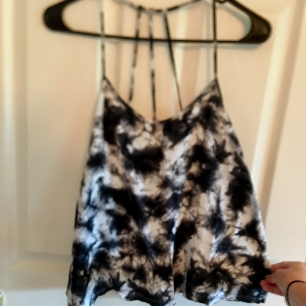 Back and white tie dye top